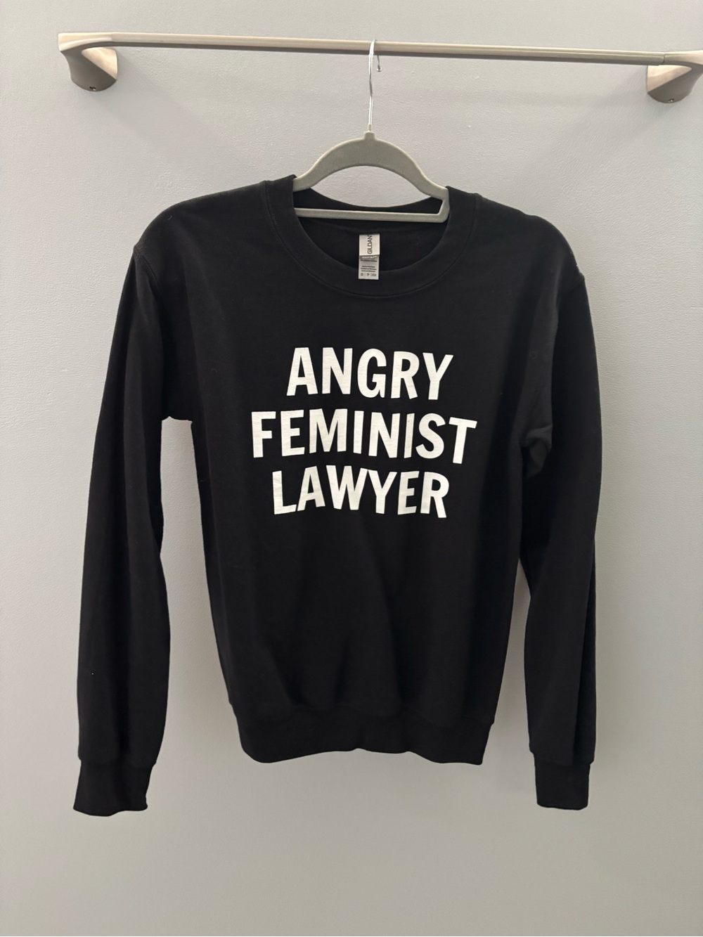 Angry Feminist Lawyer black crewneck sweatshirt
